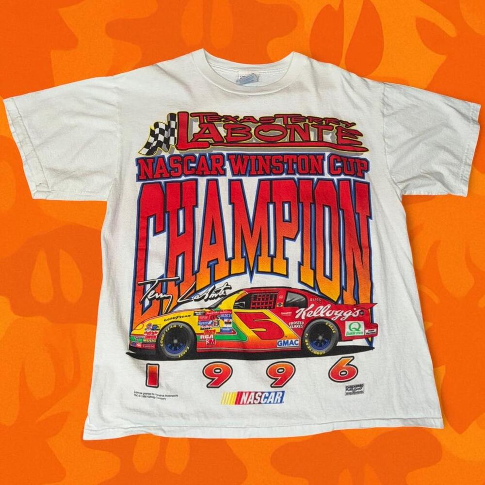 Vintage 1996 Terry Labonte NASCAR Champion T-Shirt Size L